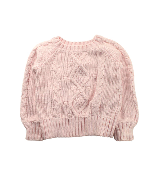 A Pink Knit Sweaters from Seed in size 12-18M for girl. (Front View)