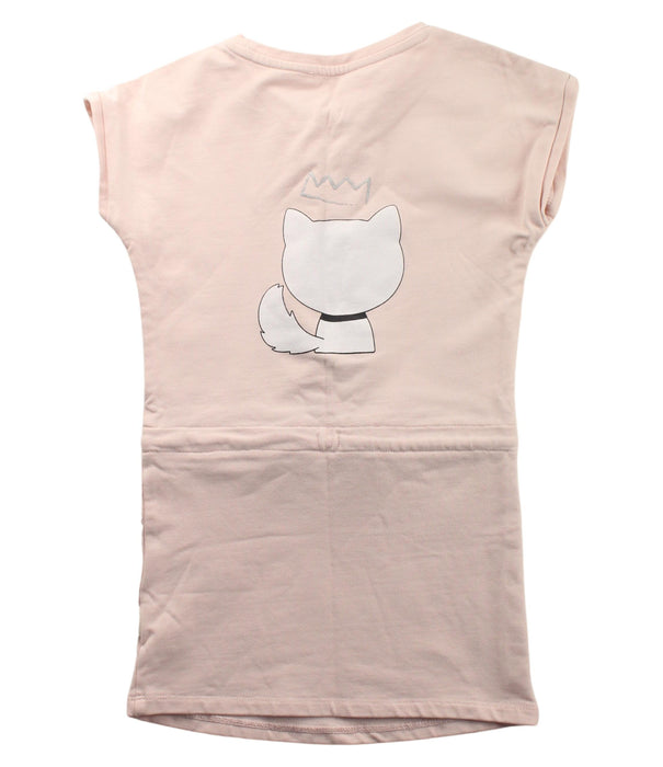 A Pink Short Sleeve Dresses from Karl Lagerfeld in size 4T for girl. (Back View)