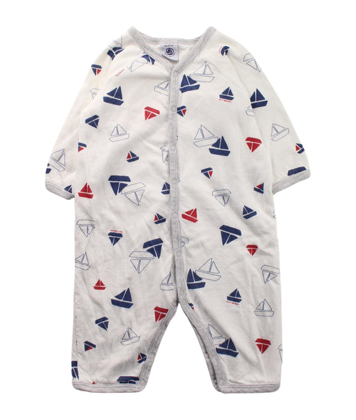 A White Long Sleeve Jumpsuits from Petit Bateau in size 3-6M for neutral. (Front View)