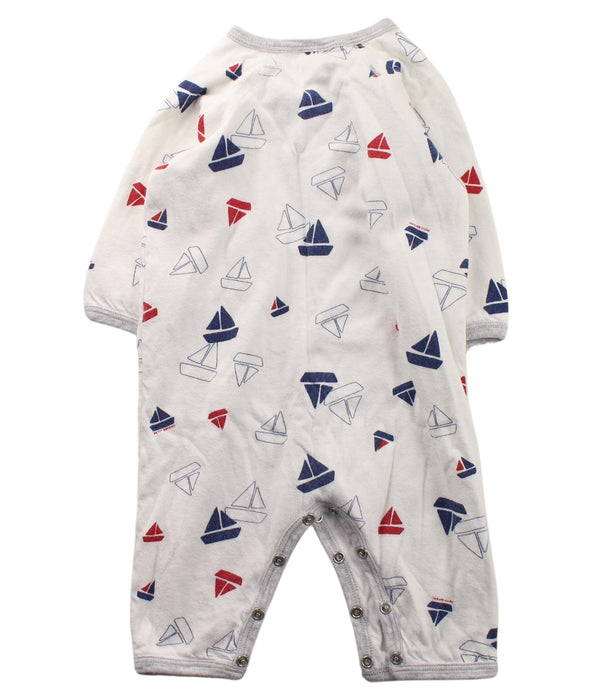 A White Long Sleeve Jumpsuits from Petit Bateau in size 3-6M for neutral. (Back View)