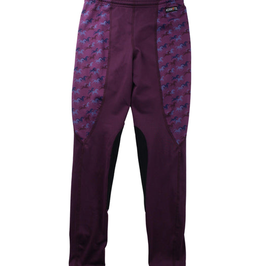 A Purple Leggings from Kerrits in size 12Y for girl. (Front View)