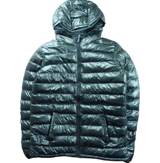 A Green Puffer/Quilted Jackets from Mountain Warehouse in size 11Y for neutral. (Front View)