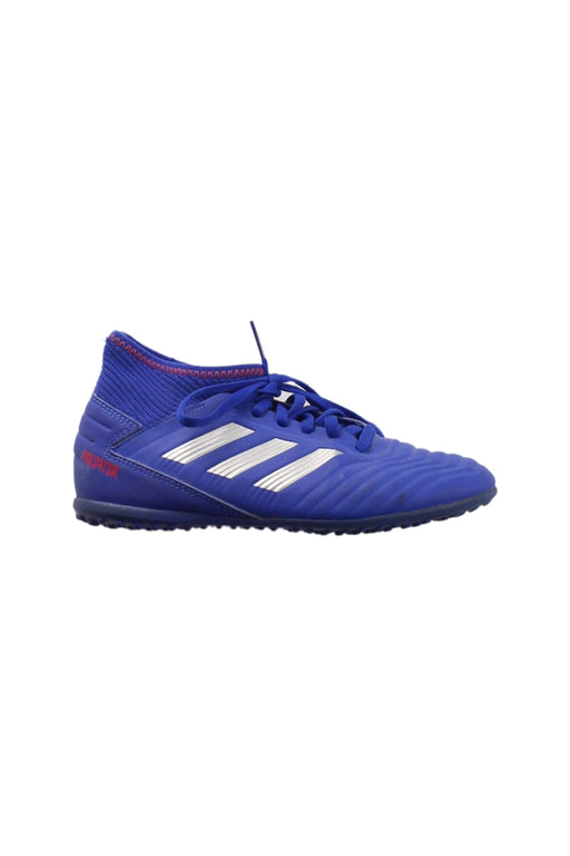 A Blue Cleats/Soccer Shoes from Adidas in size 7Y for boy. (Front View)