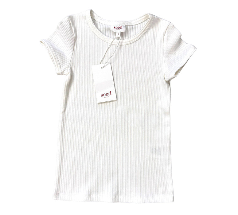 A White Short Sleeve T Shirts from Seed in size 6T for neutral. (Front View)