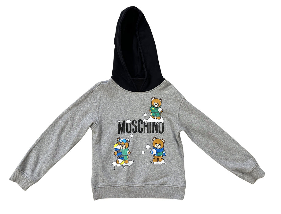 A Grey Hooded Sweatshirts from Moschino in size 8Y for neutral. (Front View)