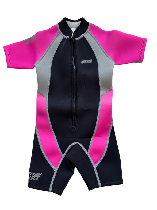 A Black Wetsuits from Minnex in size 4T for neutral. (Front View)