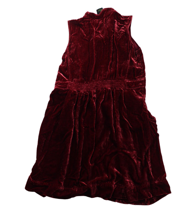 A Red Sleeveless Dresses from Shanghai Tang in size 10Y for girl. (Back View)