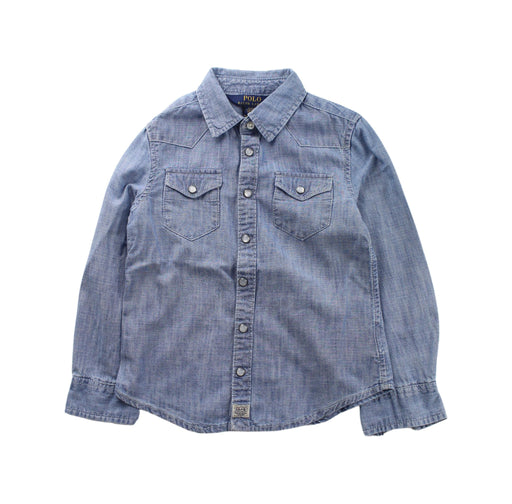 A Blue Lightweight Jackets from Polo Ralph Lauren in size 4T for boy. (Front View)