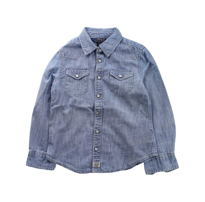 A Blue Lightweight Jackets from Polo Ralph Lauren in size 4T for boy. (Front View)