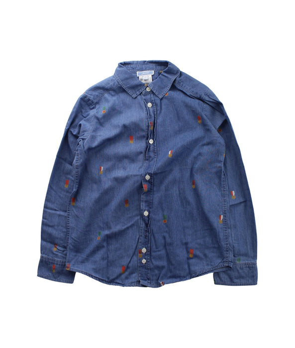 A Blue Lightweight Jackets from Jacadi in size 8Y for boy. (Front View)