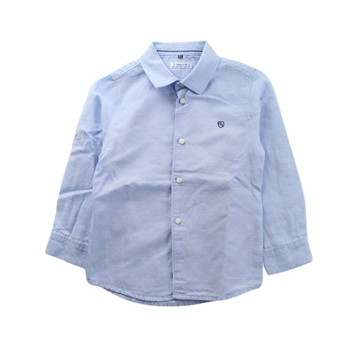 A Blue Long Sleeve Shirts from Mayoral in size 3T for boy. (Front View)