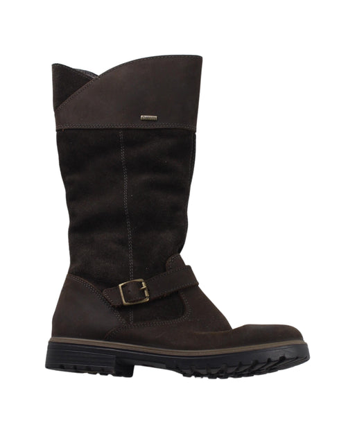 A Brown Winter Boots from Primigi in size 10Y for girl. (Front View)