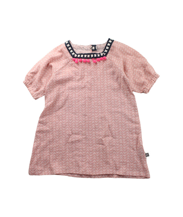 A Multicolour Short Sleeve Dresses from and the little dog laughed in size 3T for girl. (Front View)