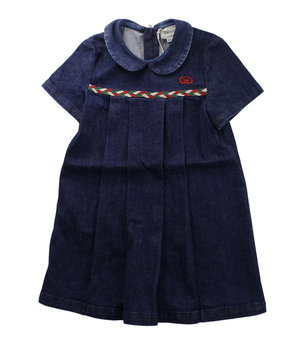 A Navy Short Sleeve Dresses from Gucci in size 3T for girl. (Front View)