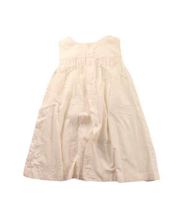 A Beige Sleeveless Dresses from Bout'Chou in size 2T for girl. (Back View)