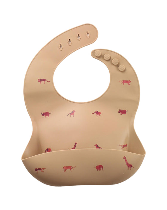 A Beige Bibs from Mushie in size O/S for neutral. (Front View)