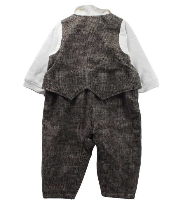 A Brown Long Sleeve Jumpsuits from Chickeeduck in size 6-12M for boy. (Back View)