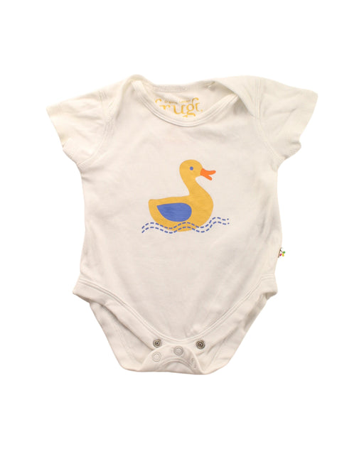 A White Short Sleeve Bodysuits from Frugi in size Newborn for neutral. (Front View)