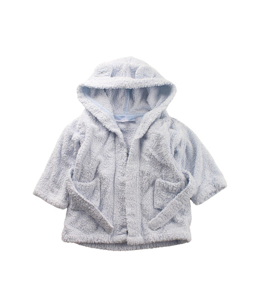 A Blue Bathrobes from The Little White Company in size 0-3M for neutral. (Front View)