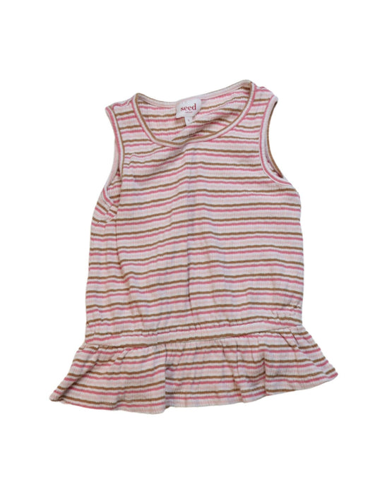 A Multicolour Sleeveless Dresses from Seed in size 8Y for girl. (Front View)