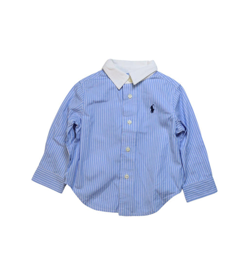 A Blue Long Sleeve Shirts from Polo Ralph Lauren in size 6-12M for boy. (Front View)