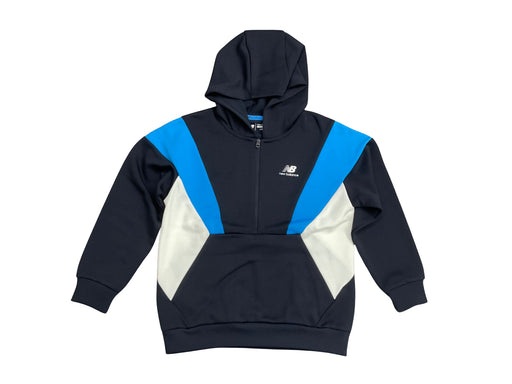 A Navy Hooded Sweatshirts from New Balance in size 9Y for boy. (Front View)