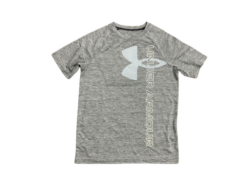 A Grey Active Tops from Under Armour in size 10Y for boy. (Front View)