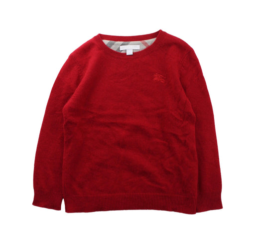A Red Knit Sweaters from Burberry in size 6T for boy. (Front View)