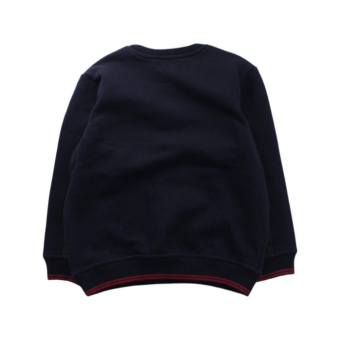 A Blue Crewneck Sweatshirts from IKKS in size 5T for boy. (Back View)