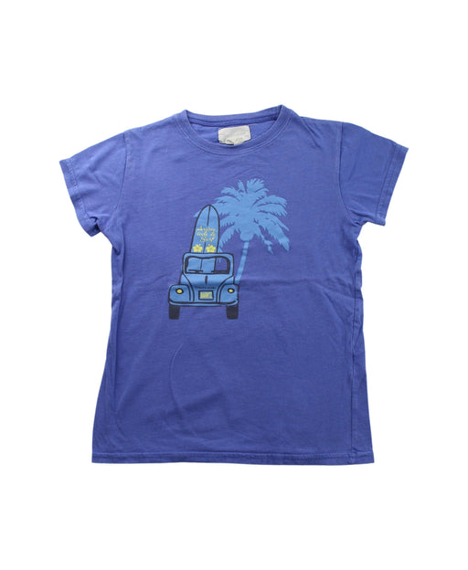 A Blue Short Sleeve T Shirts from Arsène et les pipelettes in size 8Y for boy. (Front View)