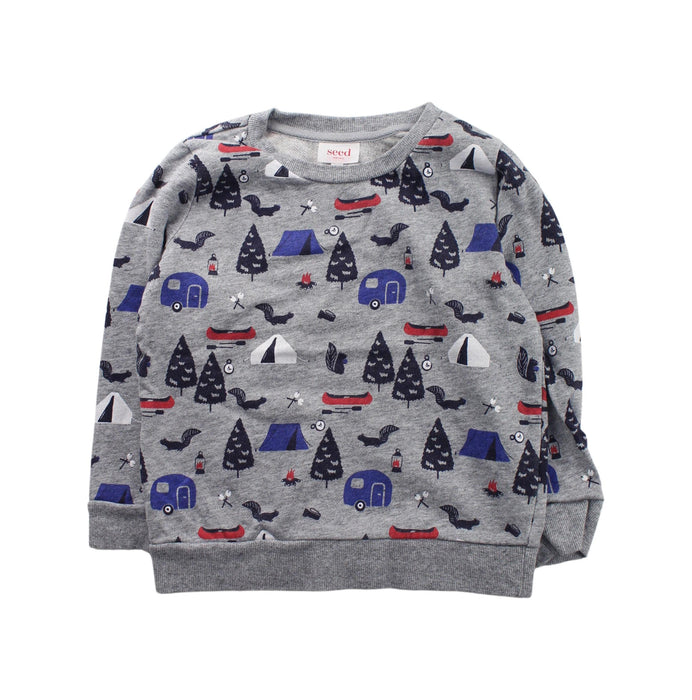 A Grey Crewneck Sweatshirts from Seed in size 5T for boy. (Front View)