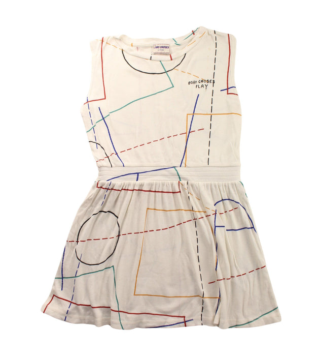 A White Sleeveless Dresses from Bobo Choses in size 6T for girl. (Front View)