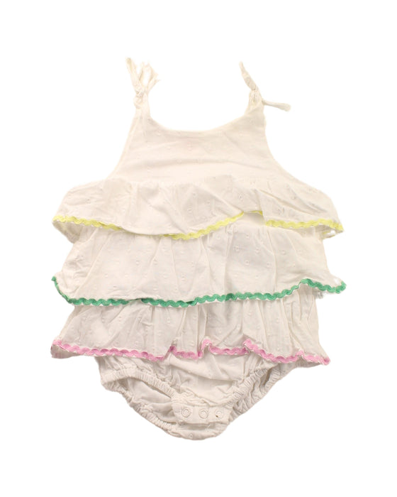 A White Sleeveless Bodysuits from Seed in size 3-6M for girl. (Front View)