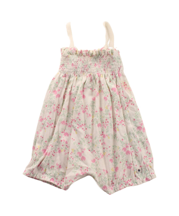 A White Sleeveless Rompers from Petit Bateau in size 3-6M for girl. (Front View)