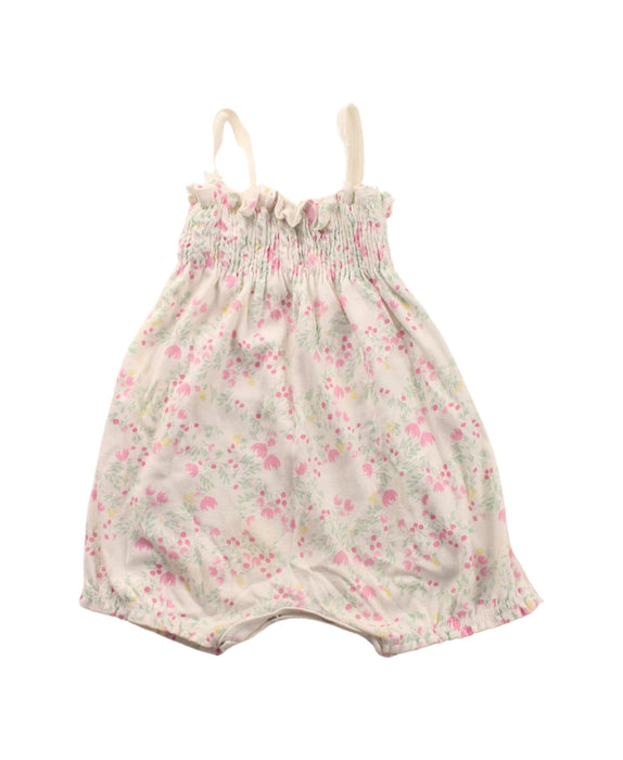 A White Sleeveless Rompers from Petit Bateau in size 3-6M for girl. (Back View)