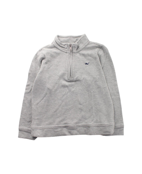 A Grey Zippered Sweatshirts from Vineyard Vines in size 4T for boy. (Front View)