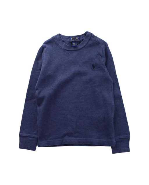 A Navy Crewneck Sweatshirts from Polo Ralph Lauren in size 4T for boy. (Front View)