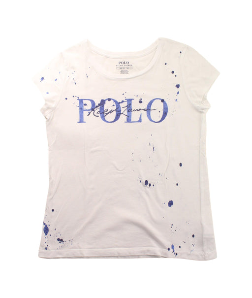 A White Short Sleeve T Shirts from Polo Ralph Lauren in size 8Y for girl. (Front View)