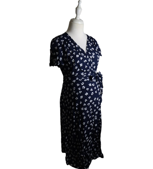 A Navy Short Sleeve Dresses from Seraphine in size S for maternity. (Front View)