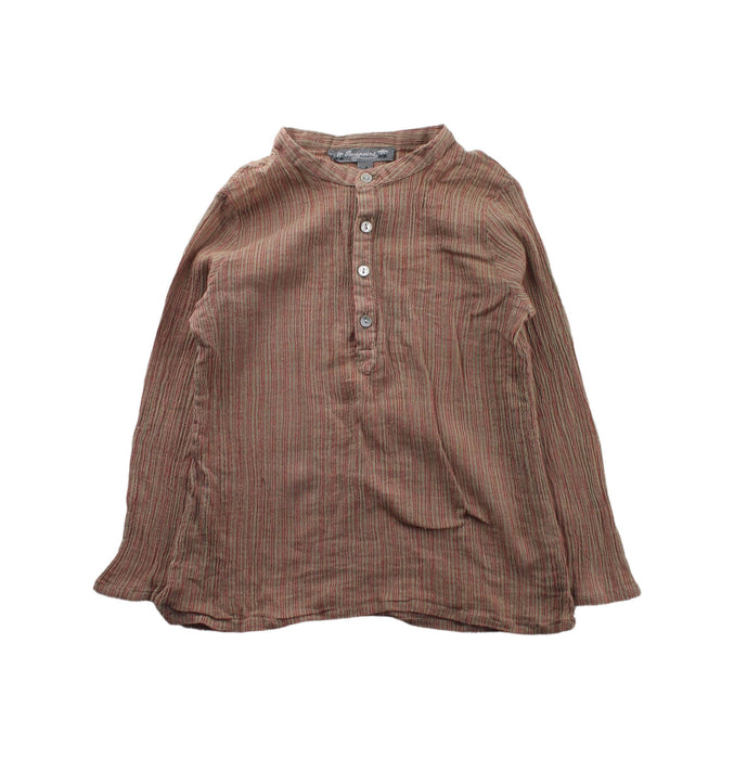 A Brown Long Sleeve Tops from Bonpoint in size 4T for girl. (Front View)