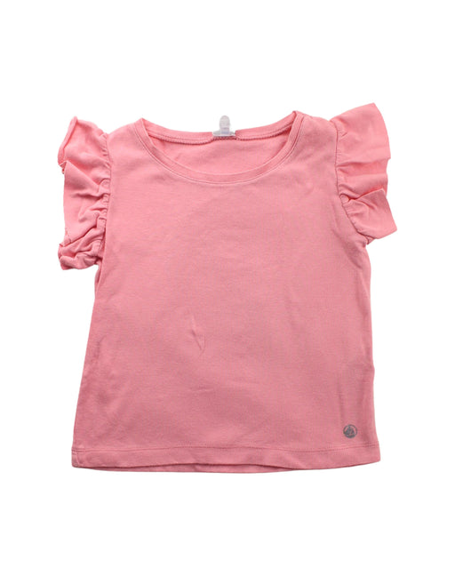 A Pink Short Sleeve Tops from Petit Bateau in size 3T for girl. (Front View)