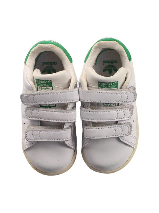 A White Sneakers from Adidas in size 18-24M for boy. (Back View)