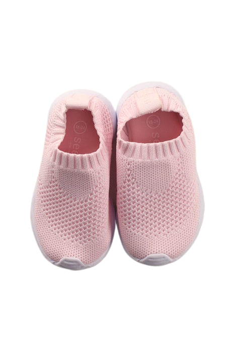 A Pink Slip Ons from Seed in size 18-24M for girl. (Back View)