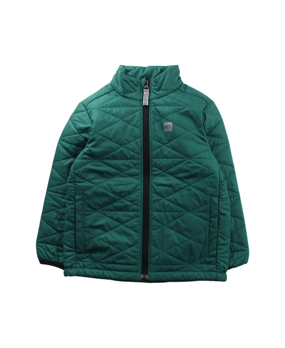 A Green Puffer/Quilted Jackets from MEC in size 3T for neutral. (Front View)