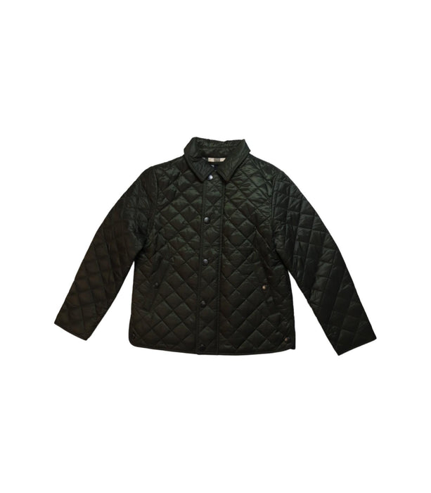 A Green Puffer/Quilted Jackets from Burberry in size 9Y for boy. (Front View)
