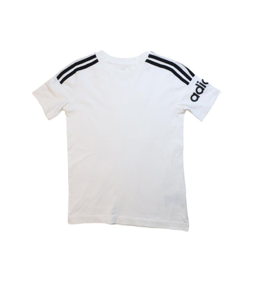 A White Short Sleeve T Shirts from Adidas in size 10Y for boy. (Front View)