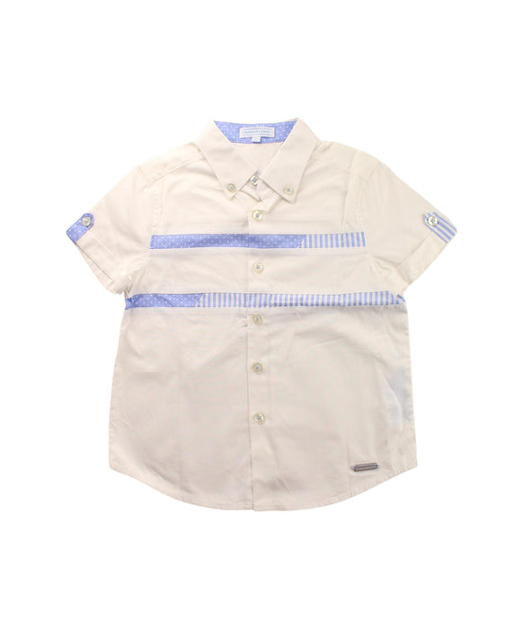 A White Short Sleeve Shirts from Nicholas & Bears in size 4T for boy. (Front View)