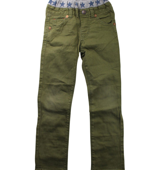 A Green Casual Pants from Miki House in size 5T for boy. (Front View)