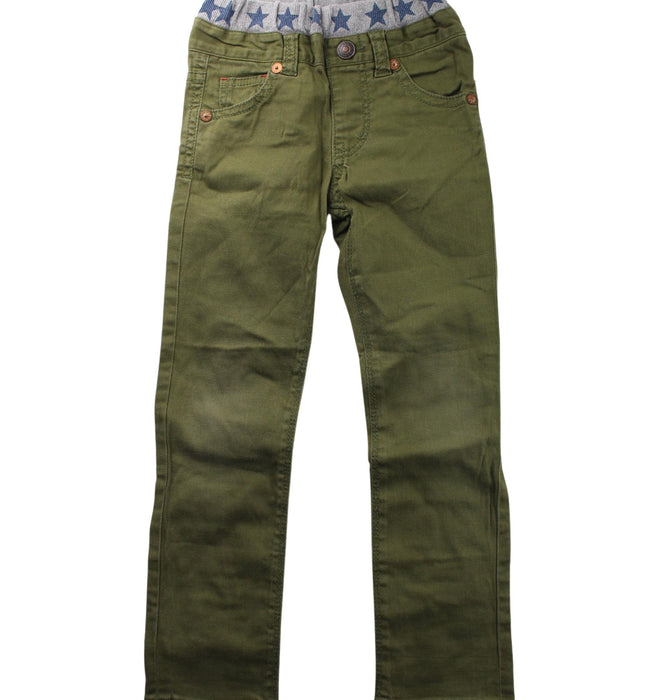 A Green Casual Pants from Miki House in size 5T for boy. (Front View)