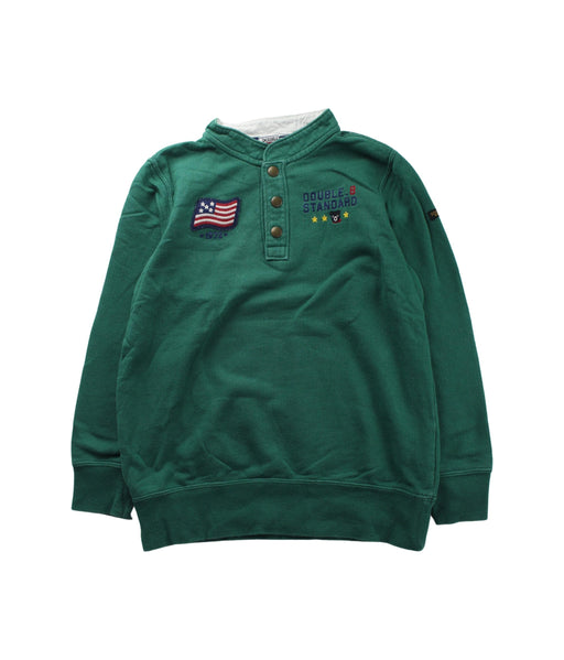 A Green Buttoned Sweatshirts from Miki House in size 7Y for boy. (Front View)